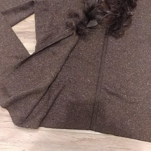Dress barn brown shimmery cardigan - Picture 5 of 6